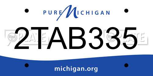 2TAB335 Michigan License Plate