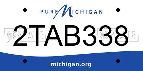 2TAB338 Michigan License Plate