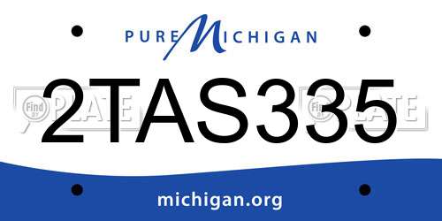 2TAS335 Michigan License Plate