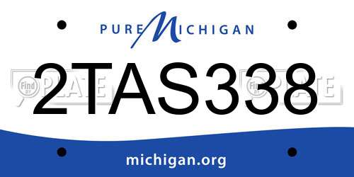 2TAS338 Michigan License Plate