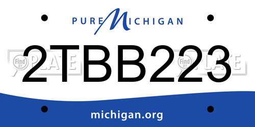2TBB223 Michigan License Plate