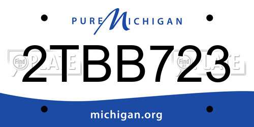 2TBB723 Michigan License Plate
