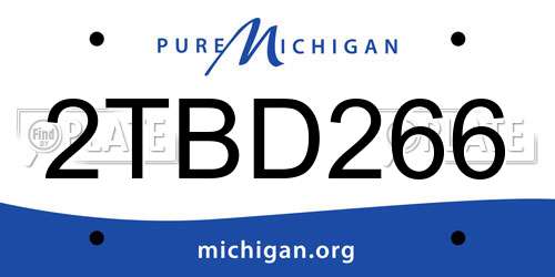 2TBD266 Michigan License Plate