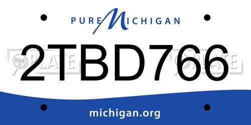 2TBD766 Michigan License Plate
