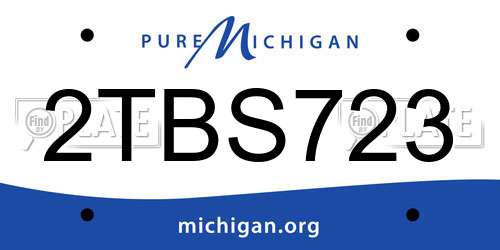 2TBS723 Michigan License Plate