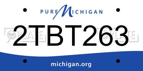 2TBT263 Michigan License Plate