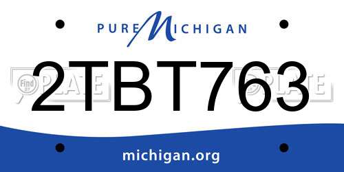 2TBT763 Michigan License Plate