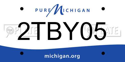 2TBY05 Michigan License Plate