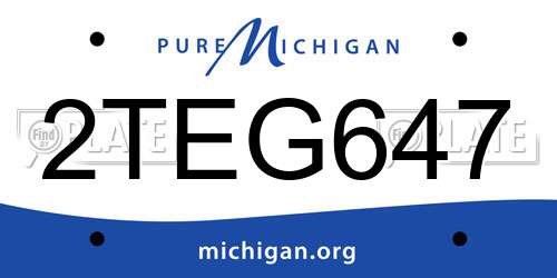 2TEG647 Michigan License Plate