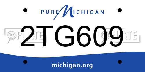 2TG609 Michigan License Plate