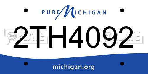 2TH4092 Michigan License Plate