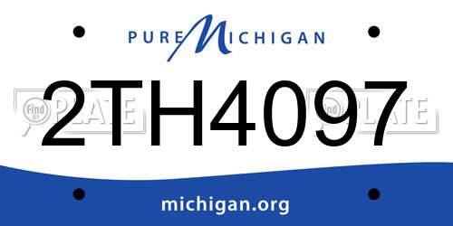 2TH4097 Michigan License Plate