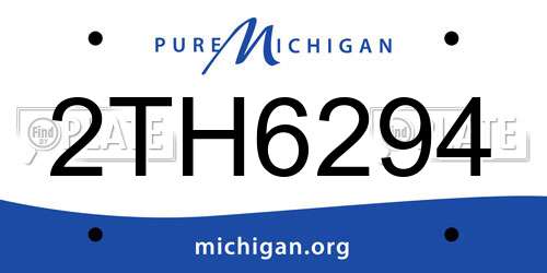 2TH6294 Michigan License Plate