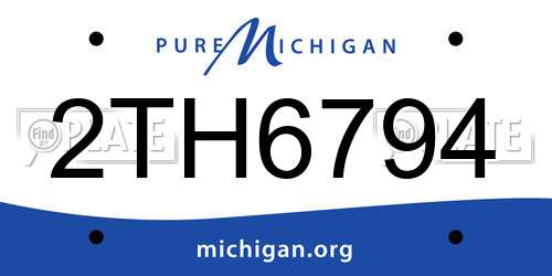 2TH6794 Michigan License Plate