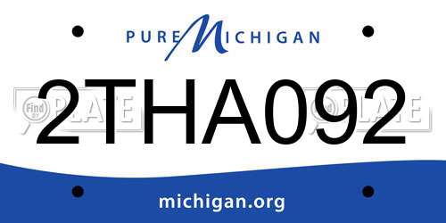2THA092 Michigan License Plate