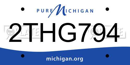 2THG794 Michigan License Plate