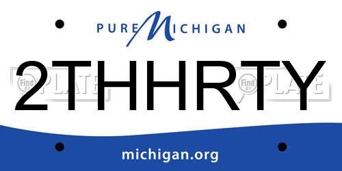 2THHRTY Michigan License Plate