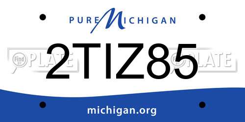2TIZ85 Michigan License Plate