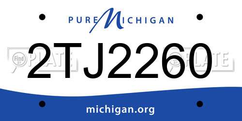 2TJ2260 Michigan License Plate