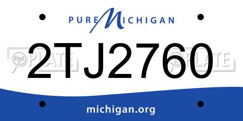 2TJ2760 Michigan License Plate