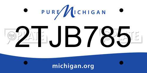 2TJB785 Michigan License Plate