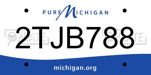 2TJB788 Michigan License Plate