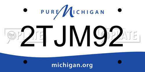2TJM92 Michigan License Plate