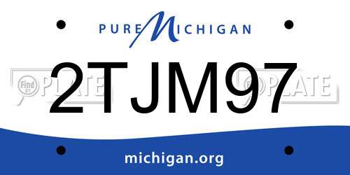 2TJM97 Michigan License Plate