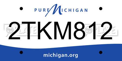 2TKM812 Michigan License Plate