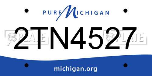 2TN4527 Michigan License Plate