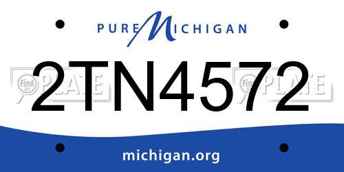 2TN4572 Michigan License Plate
