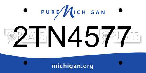 2TN4577 Michigan License Plate