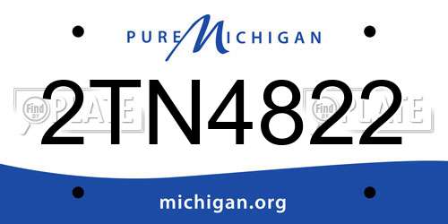 2TN4822 Michigan License Plate