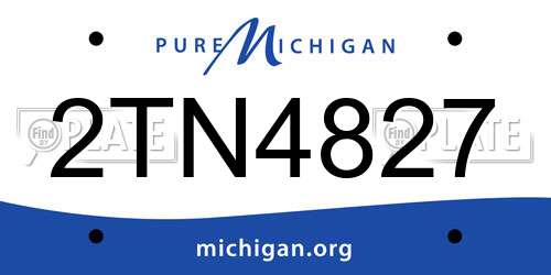 2TN4827 Michigan License Plate