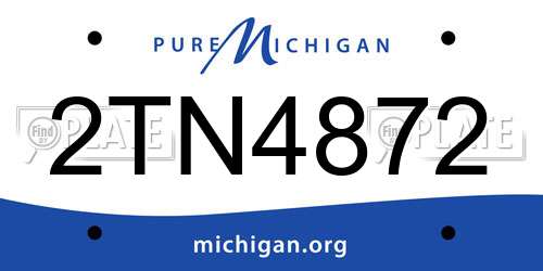 2TN4872 Michigan License Plate