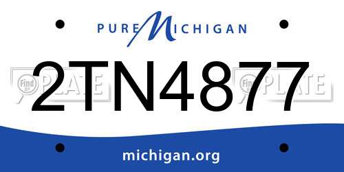 2TN4877 Michigan License Plate