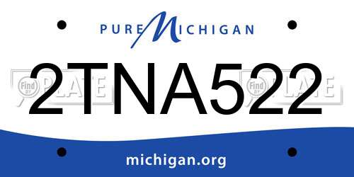 2TNA522 Michigan License Plate