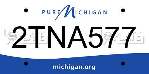 2TNA577 Michigan License Plate