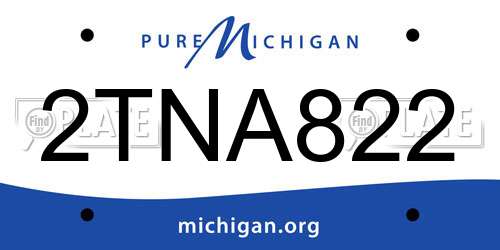 2TNA822 Michigan License Plate