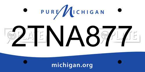 2TNA877 Michigan License Plate