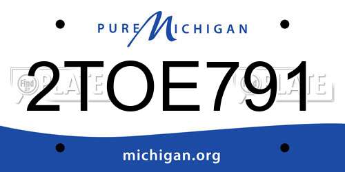 2TOE791 Michigan License Plate