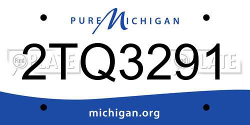 2TQ3291 Michigan License Plate