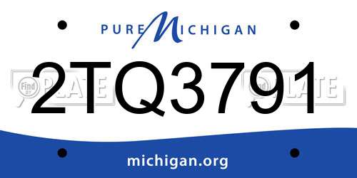 2TQ3791 Michigan License Plate