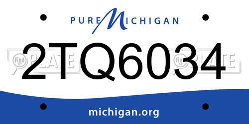 2TQ6034 Michigan License Plate