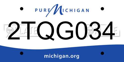 2TQG034 Michigan License Plate