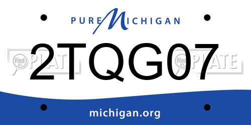 2TQG07 Michigan License Plate
