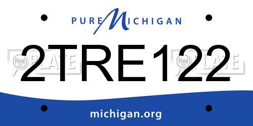 2TRE122 Michigan License Plate