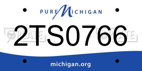 2TS0766 Michigan License Plate