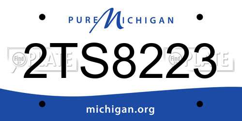 2TS8223 Michigan License Plate