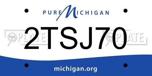 2TSJ70 Michigan License Plate